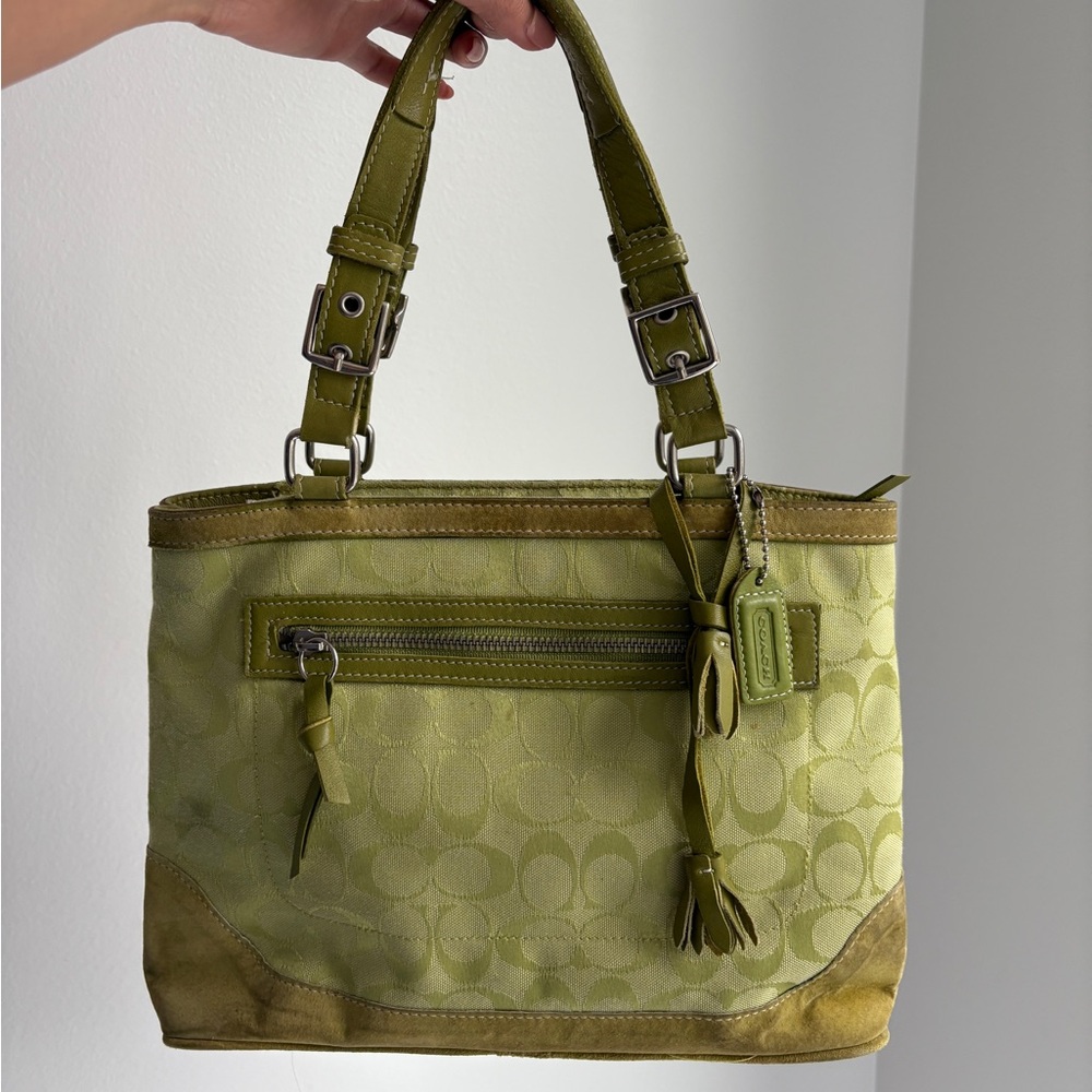 Coach Green Signature Shoulder Bag